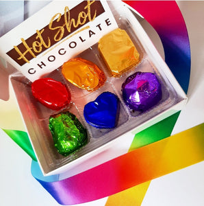 Rainbow Wrapped Assorted Bonbon Set (6pc) - Hot Shot Chocolate